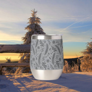 Winter Botanische Steeloze Wijnbeker – Grijs