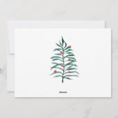 Winter Botanische stoffen Elegant 4 Afbeeldingen k Feestdagenkaart (Achterkant)