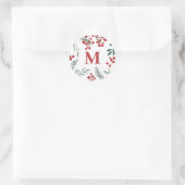 Winter Botanische stoffen Elegant Envelope Seal Ronde Sticker (Tas)