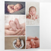 Winter Botanische stoffen Elegant kerstfoto Drieluik Uitnodiging (Binnenzijde eerst)