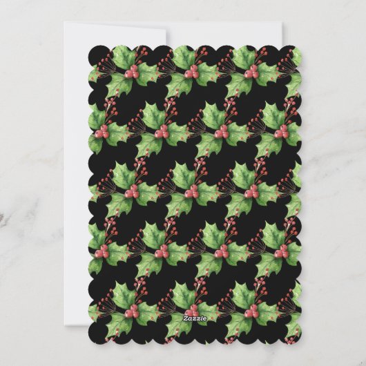 Winter Botanische stoffen en Snowflakes Foto Feestdagenkaart (Achterkant)