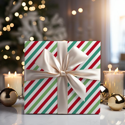 Winter Botanische Stripes Polka Dot Kerstmis Inpakpapier Vel