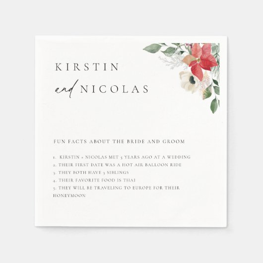 Winter Botanische vlindervloeren Servet (Voorkant)