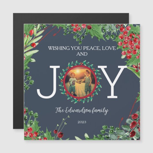 Winter botanische Vreugde foto Kerstmis magnetisch (Voorkant / Achterkant)