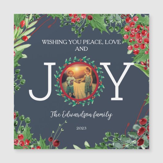 Winter botanische Vreugde foto Kerstmis magnetisch (Voorkant)