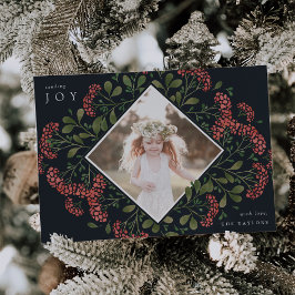 Winter Bouquet | Botanische foto Waterverf Feestdagenkaart