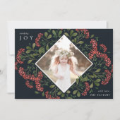 Winter Bouquet | Botanische foto Waterverf Feestdagenkaart (Voorkant)