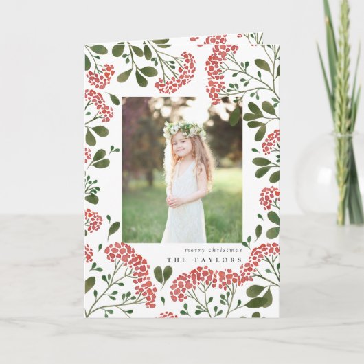 Winter Bouquet | Gevouwen feestdag Kaart (Voorkant)