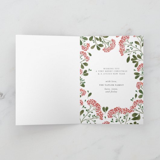 Winter Bouquet | Gevouwen feestdag Kaart (Binnen)