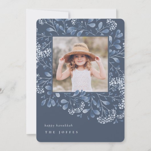 Winter Bouquet | Hanukkah-foto Feestdagenkaart (Voorkant)