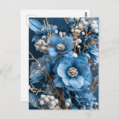 Winter Bouquet in Blue and White Briefkaart (Voorkant / Achterkant)