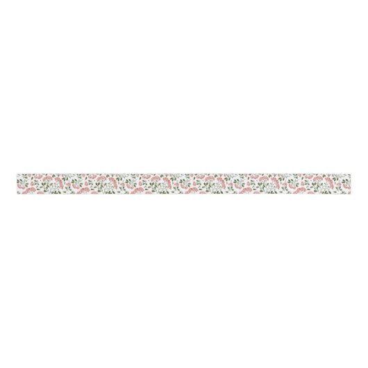 Winter Bouquet Pattern Grosgrain Lint (Voorkant)
