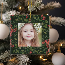 Winter Bouquet | Persoonlijke foto van Elegant Keramisch Ornament