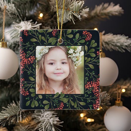 Winter Bouquet | Persoonlijke foto van Elegant Keramisch Ornament