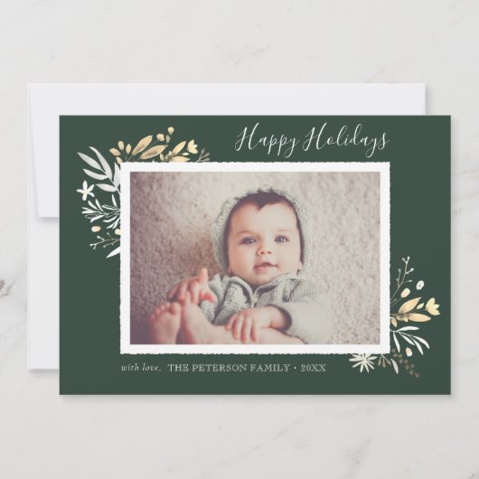 Winter Bouquet Prettige feestdagen Fotokaart Kaart (Voorkant)