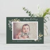 Winter Bouquet Prettige feestdagen Fotokaart Kaart (Staand voorkant)