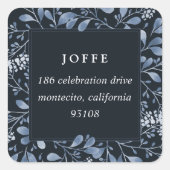 Winter Bouquet Return-adres Vierkante Sticker (Voorkant)