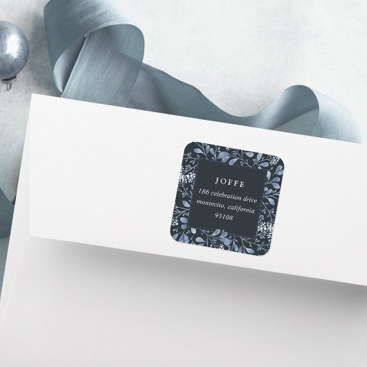 Winter Bouquet Return-adres Vierkante Sticker