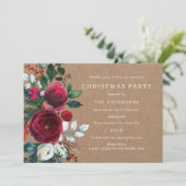 Winter Bourgogne Green Foliage Kerstfeest Kaart (Staand voorkant)