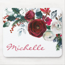 Winter Bourgogne Pioen Roos Floral Pine Boeket