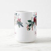 Winter Bourgogne Roos Bloementak Monogram Koffiemok (Center)