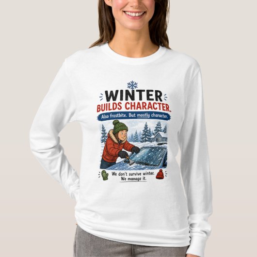 Winter Bouwt Karakter Minnesota Checklist T-Shirt (Voorkant)