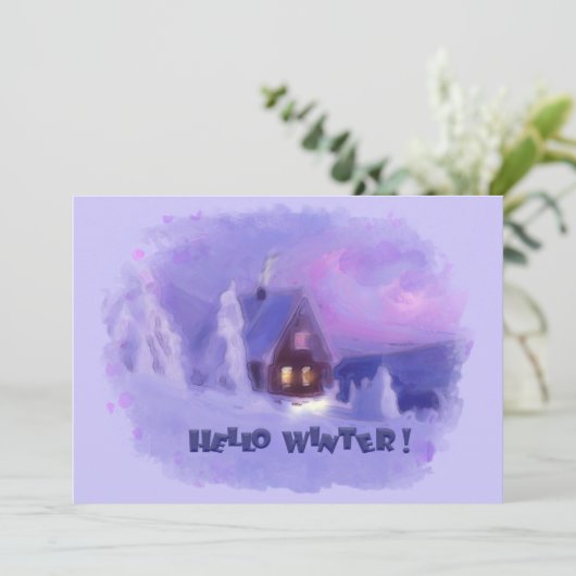 Winter Bovenaan van de bergen Chalet White Firs Feestdagenkaart (Staand voorkant)