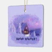 Winter Bovenaan van de bergen Chalet White Firs Keramisch Ornament (Links)