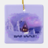 Winter Bovenaan van de bergen Chalet White Firs Keramisch Ornament (Voorkant)