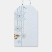 Winter Bow en Butterflies Merry Kerstmis Cadeaulabel (Achterkant)