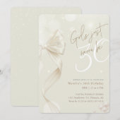 Winter Bow Girls Just Want To Be 30 Birthday Party Kaart (Voorkant / Achterkant)