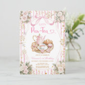 Winter Bow Let’s Par-tea Girl Birthday Snowflakes Kaart (Staand voorkant)