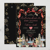 Winter Bow Notenkraker Ballet Baby shower Sneeuwvl Kaart (Voorkant / Achterkant)