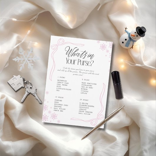 Winter Bow Pink Wat zit er in je tas? wild Kaart