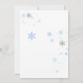 Winter Bow Snowflakes Baby Shower Kaart (Achterkant)