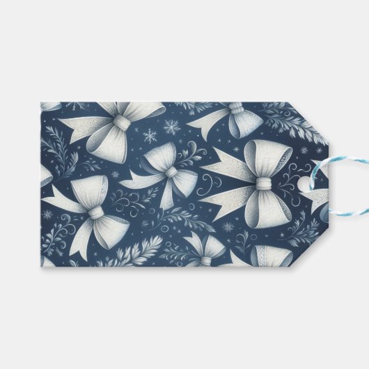 Winter Bows Cadeaulabel (Voorkant (Horizontaal))