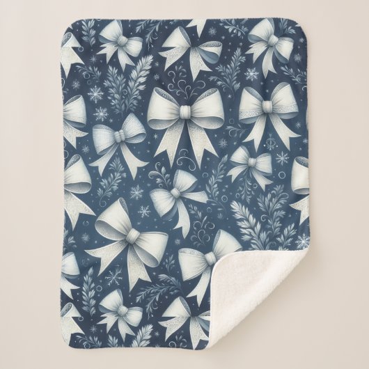 Winter Bows Sherpa Deken (Voorkant)