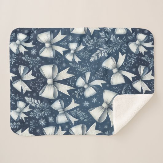 Winter Bows Sherpa Deken (Voorkant (horizontaal))