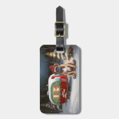 Winter Boxer Caravan Kerst Avontuur Bagagelabel (Voorkant verticaal)