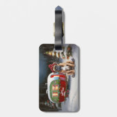 Winter Boxer Caravan Kerst Avontuur Bagagelabel (Achterkant verticaal)