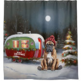 Winter Boxer Caravan Kerst Avontuur Douchegordijn (Voorkant)