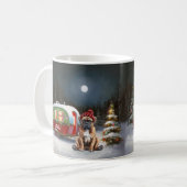 Winter Boxer Caravan Kerst Avontuur Koffiemok (Voorkant links)