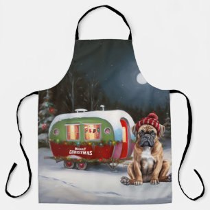 Winter Boxer Caravan Kerst Avontuur Schort