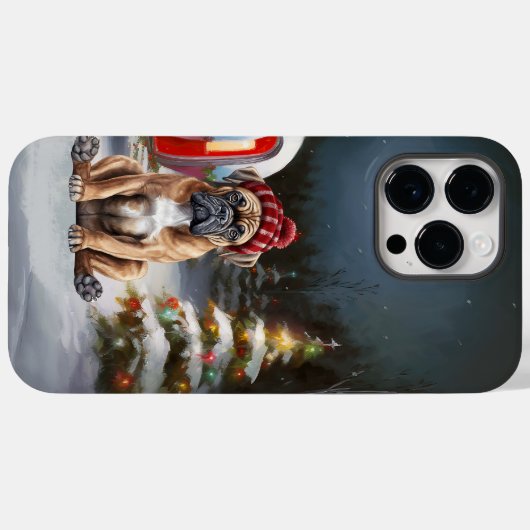 Winter Boxer Caravan Kerstavontuur Case-Mate iPhone Case (Achterkant (horizontaal))