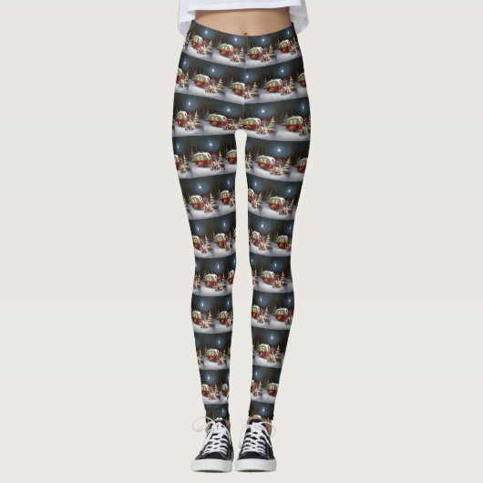 Winter Boxer Caravan Kerstavontuur Leggings (Voorkant)