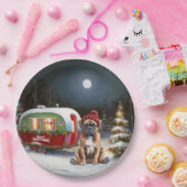 Winter Boxer Caravan Kerstavontuur Papieren Bordje (Feest)