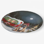 Winter Boxer Caravan Kerstavontuur Papieren Bordje (Gekanteld)