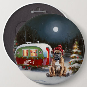 Winter Boxer Caravan Kerstavontuur Ronde Button 6,0 Cm