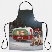 Winter Boxer Caravan Kerstavontuur Schort (Voorkant)