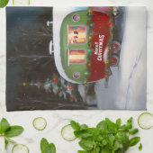 Winter Boxer Caravan Kerstavontuur Theedoek (Gevouwen)